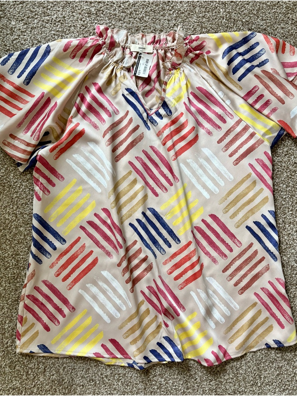 Women’s Entro XL Colorful Printed Top – $14